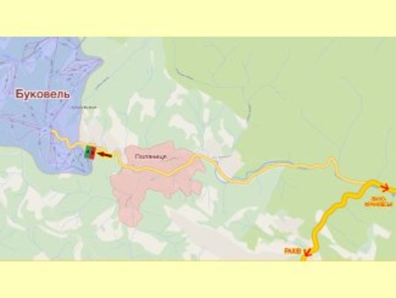 Схема рекламной плоскости по адресу перед ГК Буковель (правий)