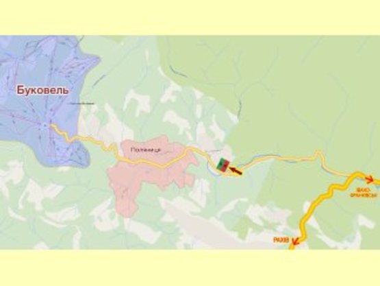 Схема рекламной плоскости по адресу перед с.Паляниця