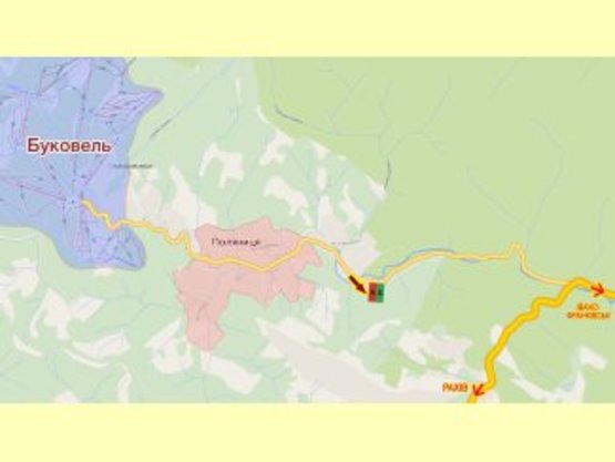 Схема рекламной плоскости по адресу котеджне містечко "Ялівець"