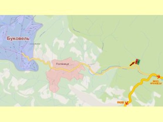 Схема рекламной плоскости по адресу Яблуниця №2