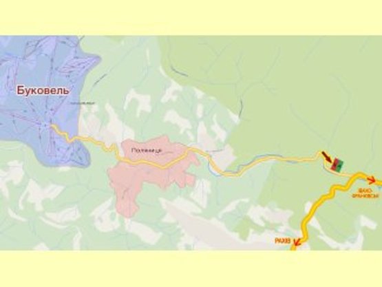 Схема рекламной плоскости по адресу Яблуниця №3  НОВИЙ