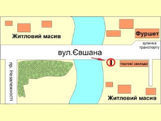 Схема рекламної площини за адресою Євшана ( міст )
