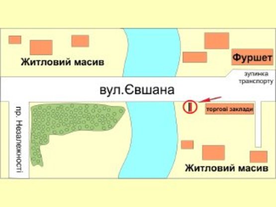 Схема рекламної площини за адресою Євшана ( міст )