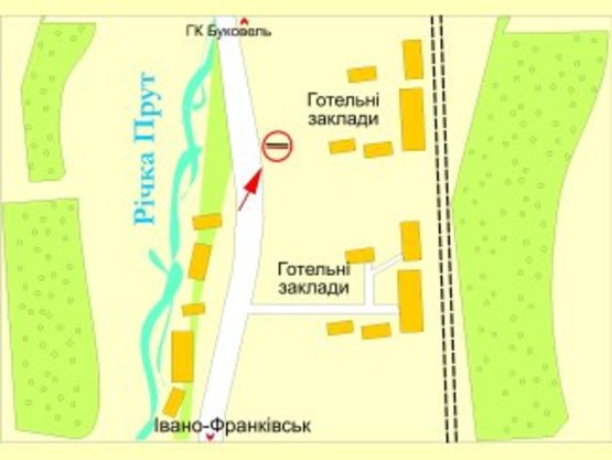 Схема рекламной плоскости по адресу с.Микуличин  (на Буковель) ст.А