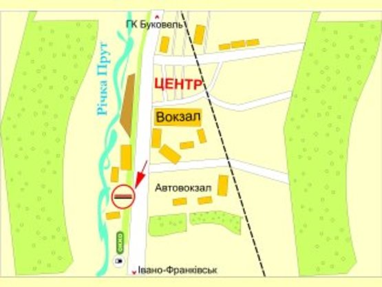Схема рекламної площини за адресою вул.Свободи (перед автостанцією)  на Івано-Франківськ