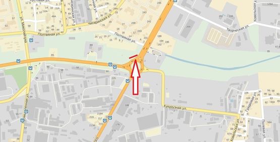 Схема рекламной плоскости по адресу Кільце Хмельницького-Липинського  правий (біля ТЦ ЕПІЦЕНТР)