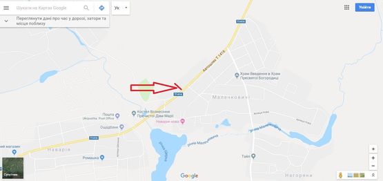 Схема рекламной плоскости по адресу T-14-16 Львів-Пустомити-Мединичі, км 12+100 праворуч