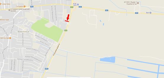 Схема рекламної площини за адресою Автодорога Київ-Чоп, км 539+900 праворуч, Винники