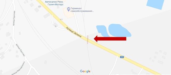 Схема рекламної площини за адресою Зелена вїзд в місто (міст)