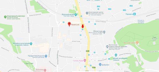 Схема рекламной плоскости по адресу пр.Чорновола - вул.Куліша,44 ТЦ ФОРУМ (зупинка гр.транспорту)