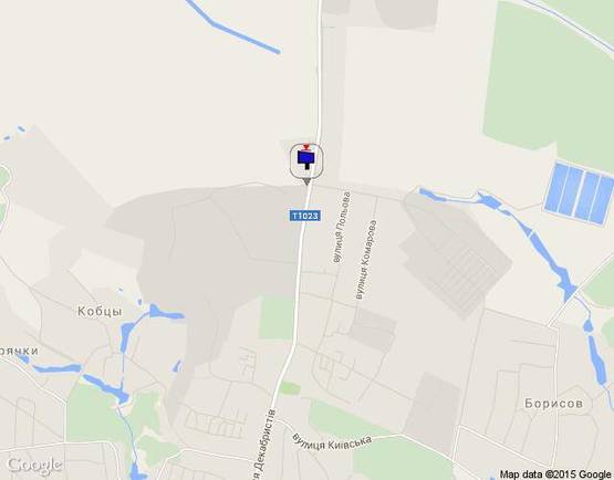 Схема рекламної площини за адресою Птахофабрика Україна, в. Декабристів,324