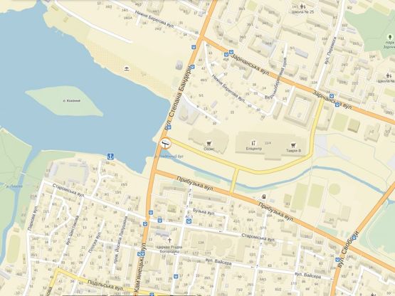 Схема рекламної площини за адресою перехрестя вул.М.Рибалка - "нова дорога". неподалік: ТРЦ "Оазис", "Епіцентр" (центр)