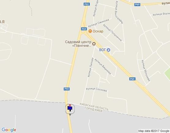 Схема рекламной плоскости по адресу Траса "Київ-Іванків-Овруч", Р-02 км 18+ 650 право, м. Київ, пос. Микільський, 500 м. вул. Дніпроводна, на Київ