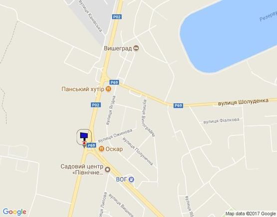 Схема рекламної площини за адресою Траса "Київ-Іванків-Овруч", Р-02 км 19+ 700 ліво,  м. Вишгород- вул. Вишгородська, КПП, разв'язка на Вишгород