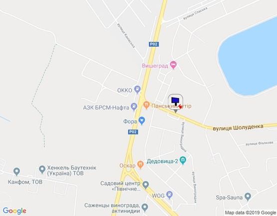 Схема рекламной плоскости по адресу м. Вишгород, вул. Шолуденка, розвилка на Нові Петрівці та вул. Богатирську