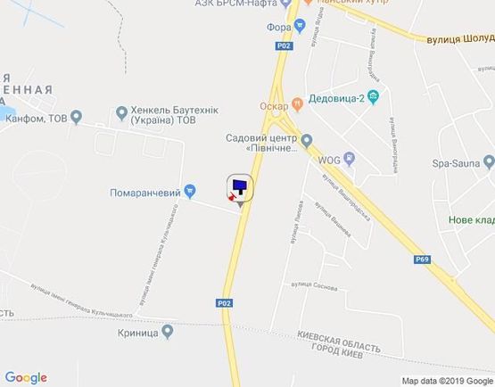 Схема рекламной плоскости по адресу Траса "Київ-Іванків-Овруч", Р-02 км 19+ 250 ліво, світлофоро, поворот на SANDORA, HENKEL-Україна, в'їзд з Києва