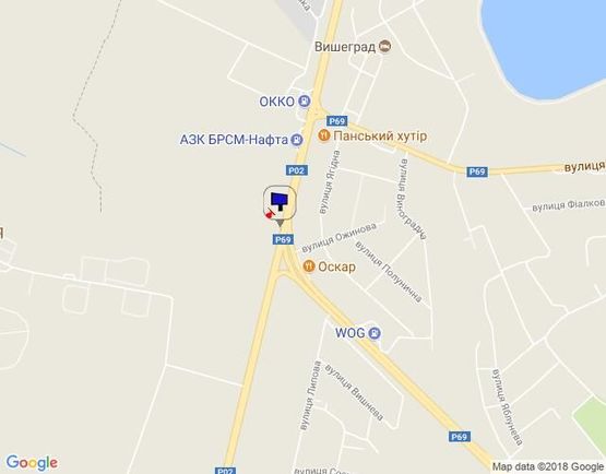 Схема рекламної площини за адресою Траса "Київ-Іванків-Овруч", Р-02 км 20+ 000 ліво,  м. Вишгород- вул. Вишгородська, КПП, разв'язка на Вишгород