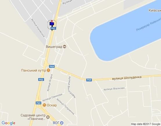 Схема рекламной плоскости по адресу Траса "Київ-Іванків-Овруч", Р-02 км 20+ 500 ліво, с. Нові Петрівці,  поворот на на комплекс "Межигір'я"