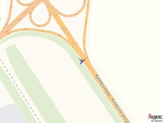 Схема рекламной плоскости по адресу Трасса Киев-Одесса 461+800А за клеверным в стор. Одессы