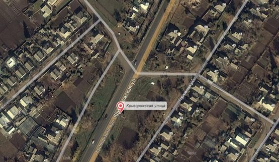 Схема рекламной плоскости по адресу ул. Криворожская, на въезде в г. Славянск (направление на Славянск)