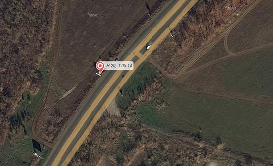 Схема рекламної площини за адресою р-н оптового овощного рынка и на въезде в г. Краматорск (направление на Славянск)