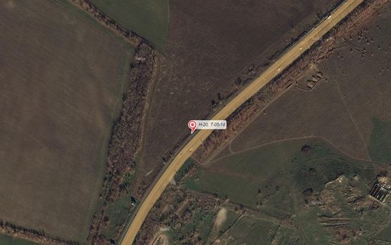 Схема рекламной плоскости по адресу р-н оптового овощного рынка и на въезде в г. Краматорск (направление на Краматорск)