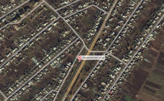 Схема рекламної площини за адресою ул. Криворожская, на въезде в г. Славянск (направление на Краматорск)