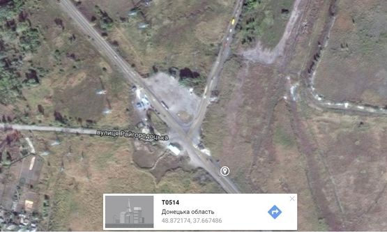 Схема рекламної площини за адресою перед перекрестком п. Семеновка, после поворота в п. Селезневка (направление на Артемовск)