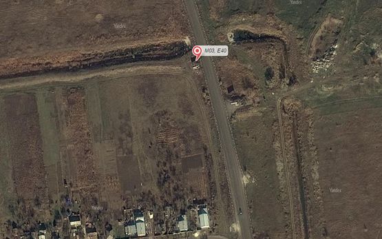 Схема рекламной плоскости по адресу перед перекрестком п. Семеновка, напротив поворота в п. Селезневка (направление на Харьков(Святогорск))