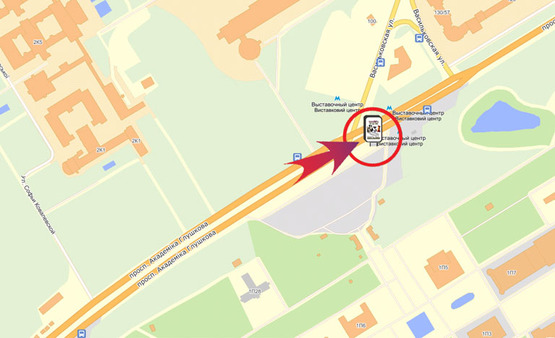 Схема рекламної площини за адресою Пр-т. Глушкова, НВЦ №3 (біля Метро "ВЦ")