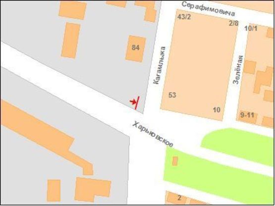 Схема рекламної площини за адресою ул.Х.Шоссе - ул.Кагамлыка