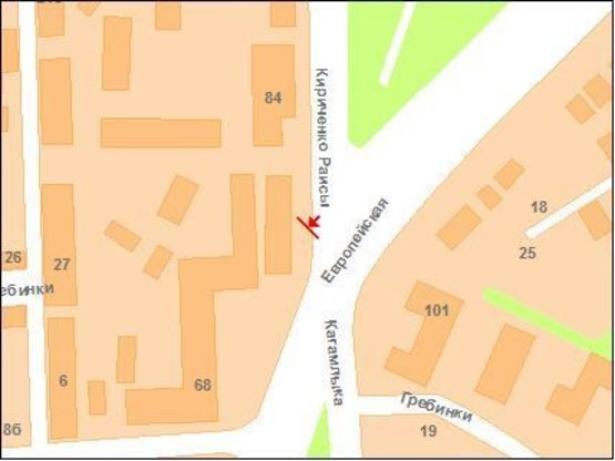 Схема рекламной плоскости по адресу Європейська вул. (Фрунзе), 66 (UMC)