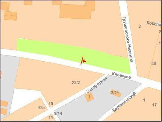 Схема рекламной плоскости по адресу К.Шосе, вул. біля "Авторинку"