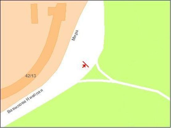 Схема рекламной плоскости по адресу Миру просп. (автостоянка)(в центр)