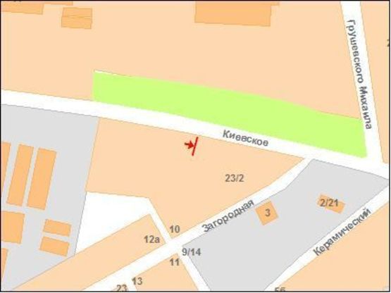 Схема рекламної площини за адресою К.Шосе, вул, 25 (Авторинок)