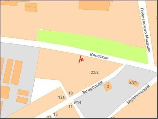 Схема рекламной плоскости по адресу К.Шосе, вул, 25 (Авторинок)