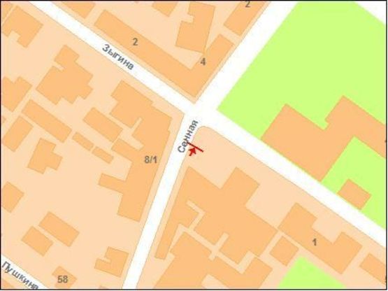 Схема рекламной плоскости по адресу Сінна вул. та Зигіна вул.(на перехр.)