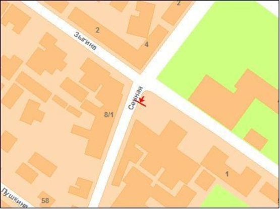 Схема рекламной плоскости по адресу Сінна вул. та Зигіна вул.(на перехр.)