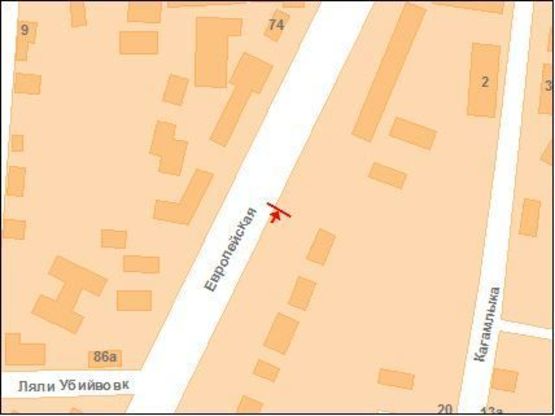 Схема рекламной плоскости по адресу Європейська вул. (Фрунзе) (автостоянка)