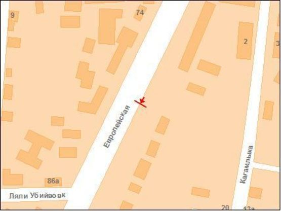 Схема рекламної площини за адресою Європейська вул. (Фрунзе) (автостоянка)