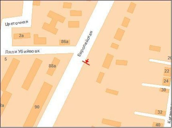 Схема рекламной плоскости по адресу Європейська вул. (Фрунзе), 131