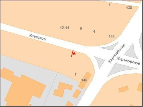 Схема рекламной плоскости по адресу Київське Шосе вул., 3