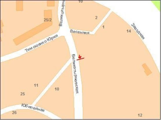 Схема рекламной плоскости по адресу В.Тирнівська вул.(зуп. "Бібліотека")