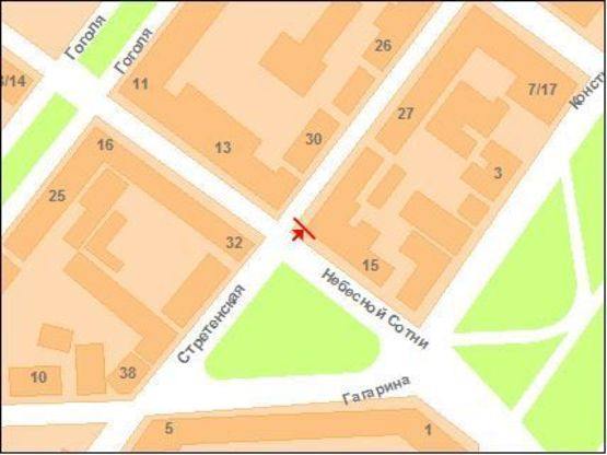 Схема рекламної площини за адресою Небесної Сотні вул. (Леніна),15