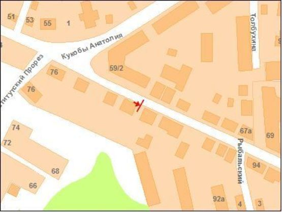 Схема рекламной плоскости по адресу Небесної Сотні вул. (Леніна) (зуп. "Мелькомбінат")