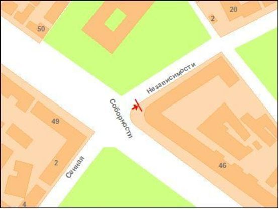 Схема рекламной плоскости по адресу Сінна вул.(кафе "Веселка")