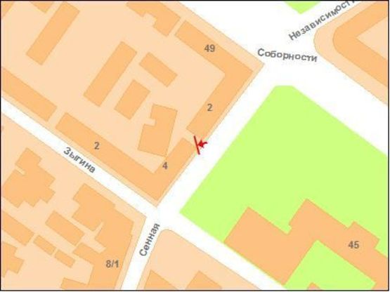 Схема рекламної площини за адресою Сінна вул., 4