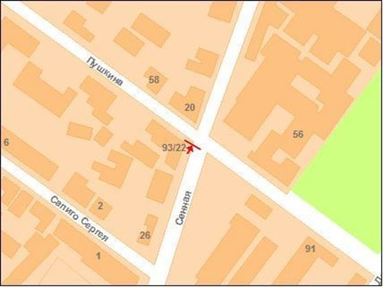 Схема рекламной плоскости по адресу Сінна вул. та  Пушкіна вул. (перехр.)