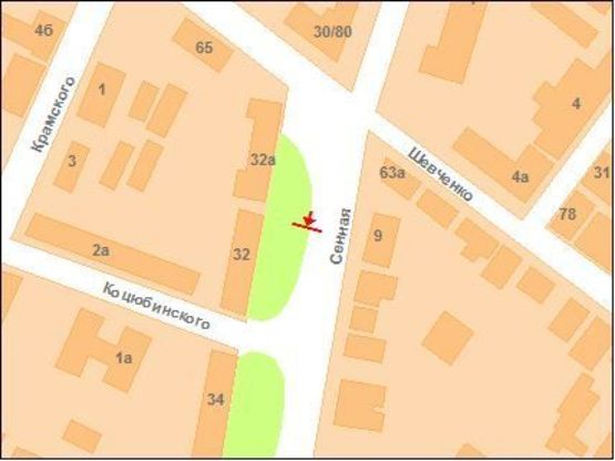 Схема рекламной плоскости по адресу Сінна вул., 32