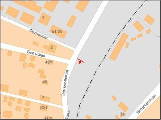 Схема рекламної площини за адресою Зіньківська вул. (зуп. "Полтавахолод")